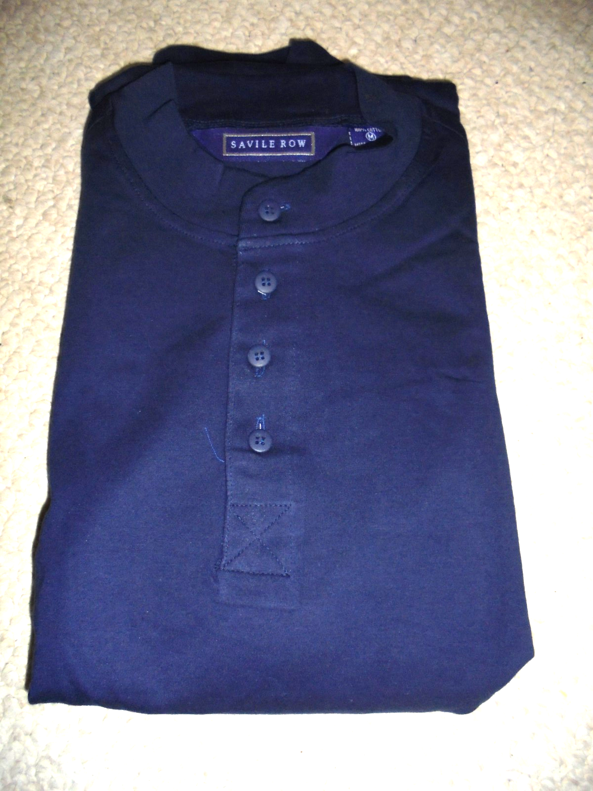 FILA Vintage Savile row lounge set camicia Henley con pantaloni taglia media blu navy