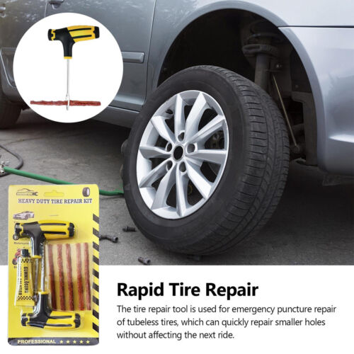 Car Tire Repair Tools Kit With Rubber Strips Tubeless Tyre Puncture Studding