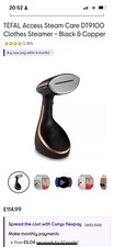 Image of Tefal Access' Steam Care 1600W Handheld Garment Steamer - Black/Gold (DT9100E0)