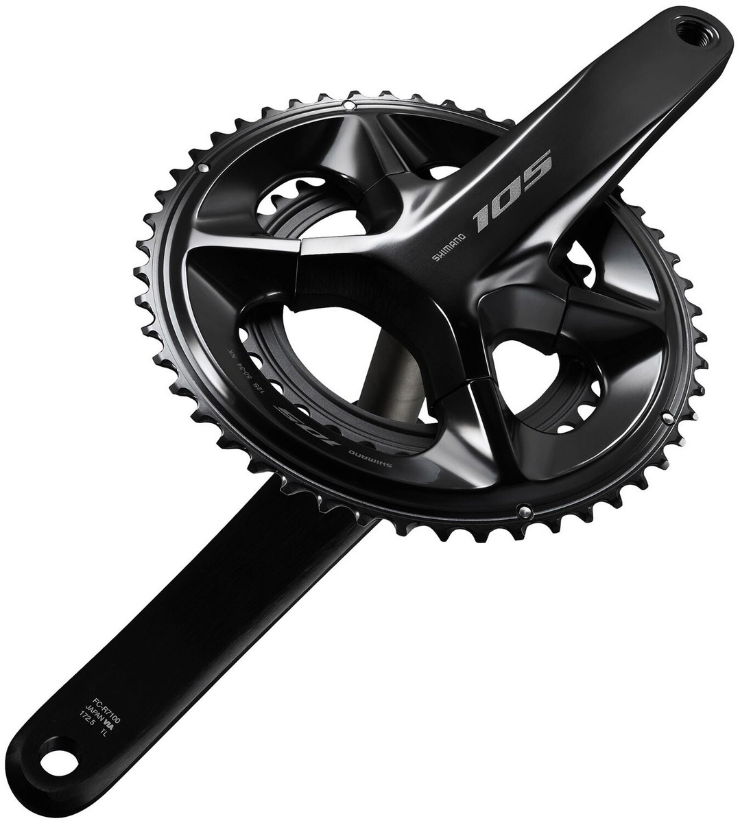 パーツ Shimano 105 FC-R7100 160mm SHIMANO 105 FC-R7100 Crankset 2x12 Speed Hollowtech II 160