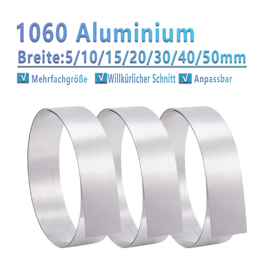 GOOBETTER 1060 Aluminiumband Dicke 0,2/0,3-2mm DIY Aluminiumblech Alufolie Streifen Folie
