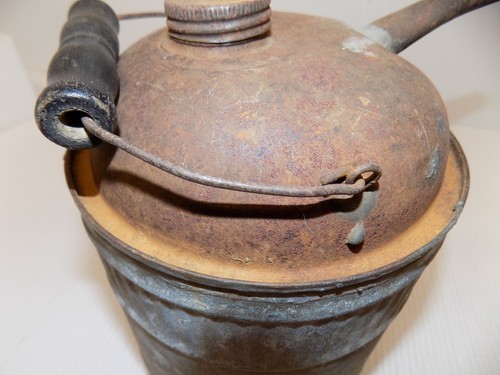 Vintage Winfield 1 Gallon Metal Kerosene Can w/ Cap & Wooden Handle 9" Tall - Picture 10 of 12