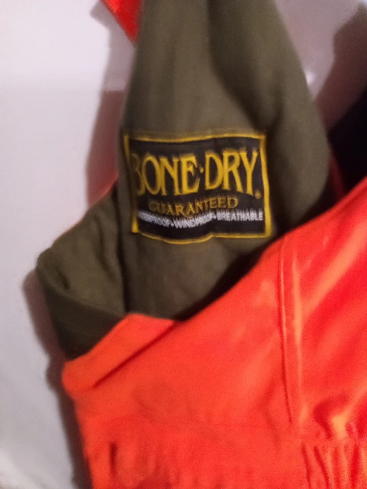 Cabelas Bone Dry Bibs Pants Orange - Image 2 of 4