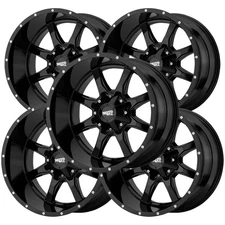 (Set of 5) Moto Metal MO970 17x9 5x5"/5x5.5" -12mm Gloss Black Wheels Rims
