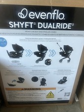 Evenflo Shyft DualRide Infant Seat Stroller Combo Base With Carryall Boone Gray