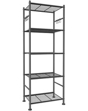 Storage Shelves - 5-Tier Large Capacity Shelf 18.1W 12.4D 56.8H 5T Black