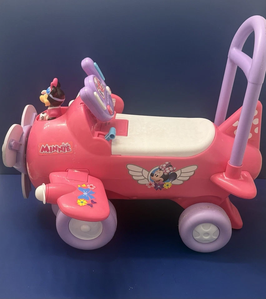 KIDDIELAND DISNEY MINNIE MOUSE ЕЗДИТЬ НА МУЗЫКАЛЬНЫЙ ОСВЕЩЕННЫЙ АКТИВНОСТИ САМОЛЕТ - Изображение 2 из 4