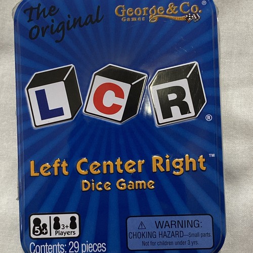 The Original LCR Left Center Right Dice Game Blue Tin George & Company Sealed - Picture 2 of 4