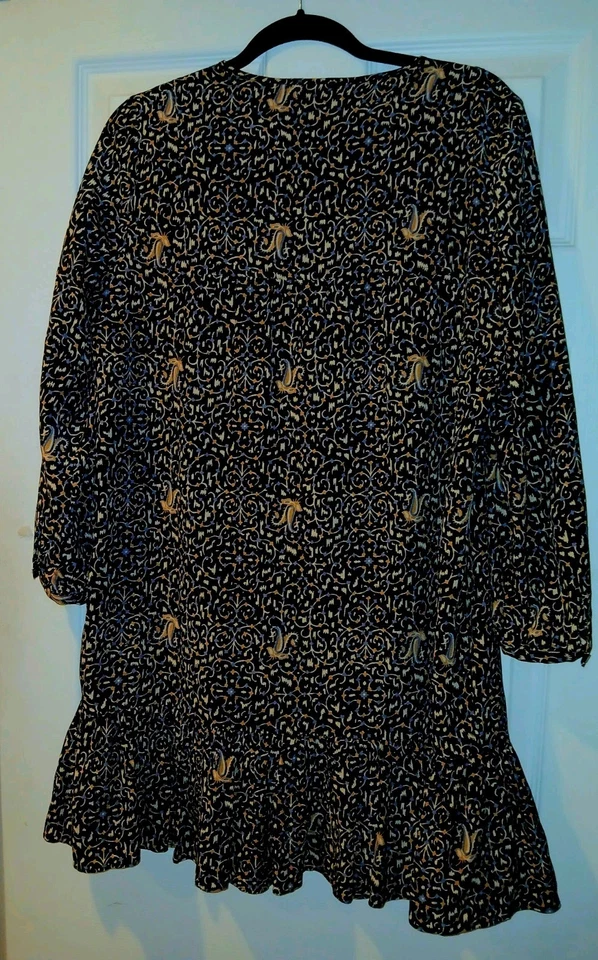 Vestido Madewell Fiesta M/L Manga Larga Estampado Paisley 100% Seda Boho Chic Vacaciones  Foto 2 de 4