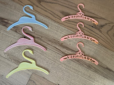 Lot of 6 Vintage Antique Plastic swan and deer Children's Baby Clothes Hangers