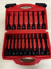 19 Piece Hex Bit Socket Set Sae Metric 38 Drive Long Allen Bit Set W Case
