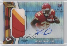 2013 Topps Finest Rookie Prism Refractor 5/25 Knile Davis #RAP-KD Patch Auto gh4