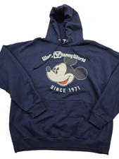 Official Disney Parks Walt Disney World Mickey Hoodie Navy Blue Size XL