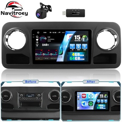 DAB+ Für Mercedes Benz Sprinter 2018-2022 Carplay Autoradio Android 15 GPS Navi