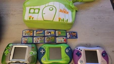 LeapFrog Leapster Lot – 3 Consoles + 9 Games Educational Learning Bundle