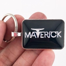 Vintage Ford Maverick Chrome Emblem Badge Logo Rectangle 1" X 1.25" Keychain