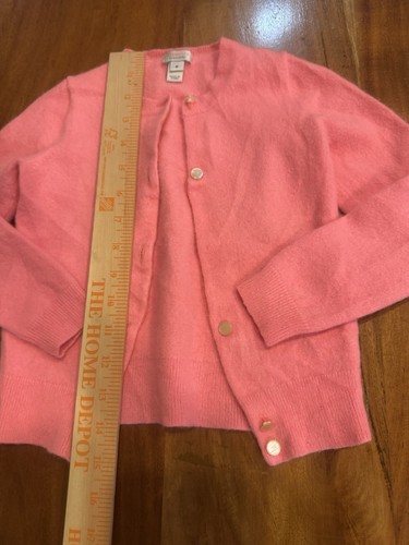 Crewcuts Girls Cashmere Cardigan Sweater Button Pink Salmon 6 READ - Picture 2 of 7