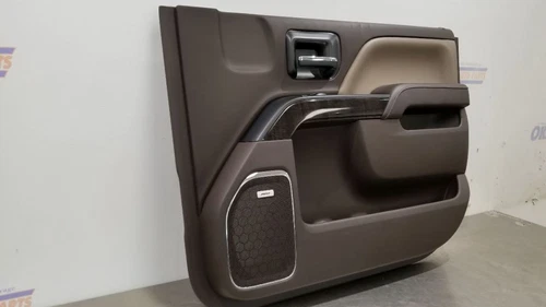 16 GMC SIERRA DENALI 2500 DOOR PANEL FRONT PASSENGER COCOA DUNE CREW CAB - Picture 5 of 12