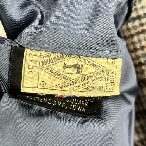 VTG Austin Reed Blazer Mens SZ 40 Gray Plaid Wool Sport Coat Jacket 80s USA Made - Picture 13 of 23