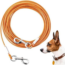 Dog Tie Out Cable,20Ft Dog Lead-Heavy Duty Tie Out Cable for for Large Dogs up t