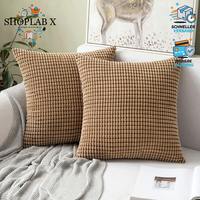Kissenbezug 40X40 Braun Kordsamt Dekokissen Weich 2Er Set FüR Wohnzimmer