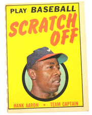 HANK AARON Team Captain 1970 Topps Baseball Scratch-Offs Unscratched