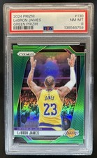 2024-25 Panini Prizm LeBron James Green #130 Lakers PSA 8