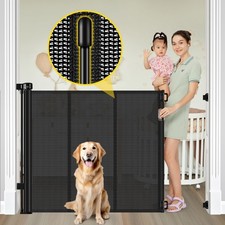 Reinforced 42 Extra Tall Retractable Baby Gates with Rods, Extends up to 60 ...