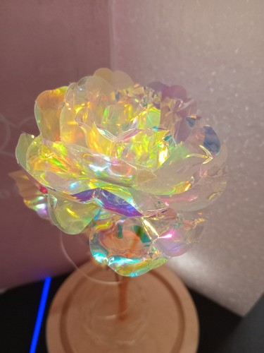 Rose Of Love In Glass Dome /w Led Lighted Rose Wedding Valentine Gifts - Picture 3 of 5