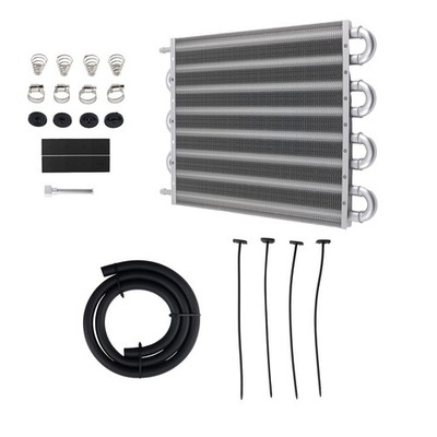 Remote Transmission Oil Cooler 8 Row Universal Aluminum Radiator Kit 254mm