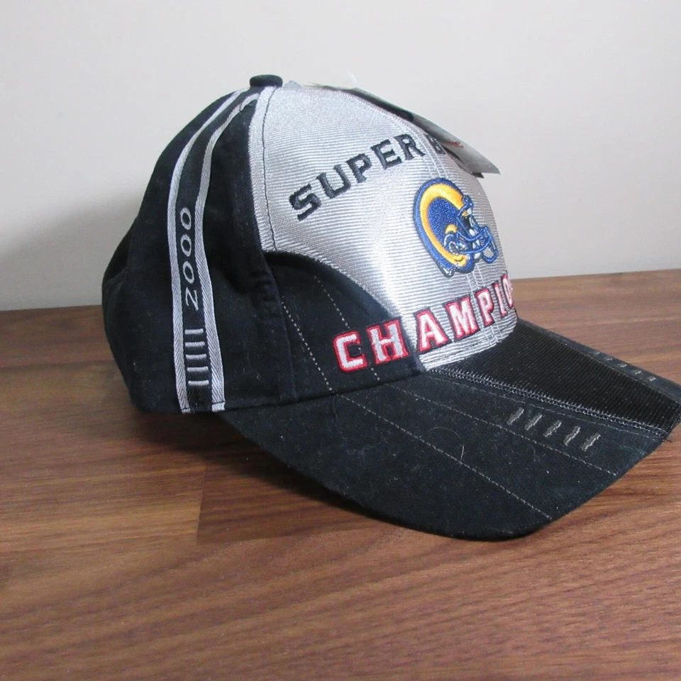 DE COLECCIÓN Gorra de los St. Louis Rams Campeón del Super Bowl NFL Vestuario Logo Atlético Foto 3 de 4