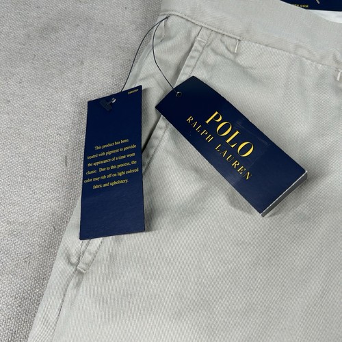 Pantalones Polo Ralph Lauren Para Hombre 34x32 Calce Clásico Caqui Chino Marfil Blanco Beige - Imagen 5 de 12
