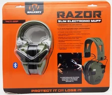 Walker's Razor Quad Bluetooth Tacti-Grip Slim Digital Muff Ear Protection Olive