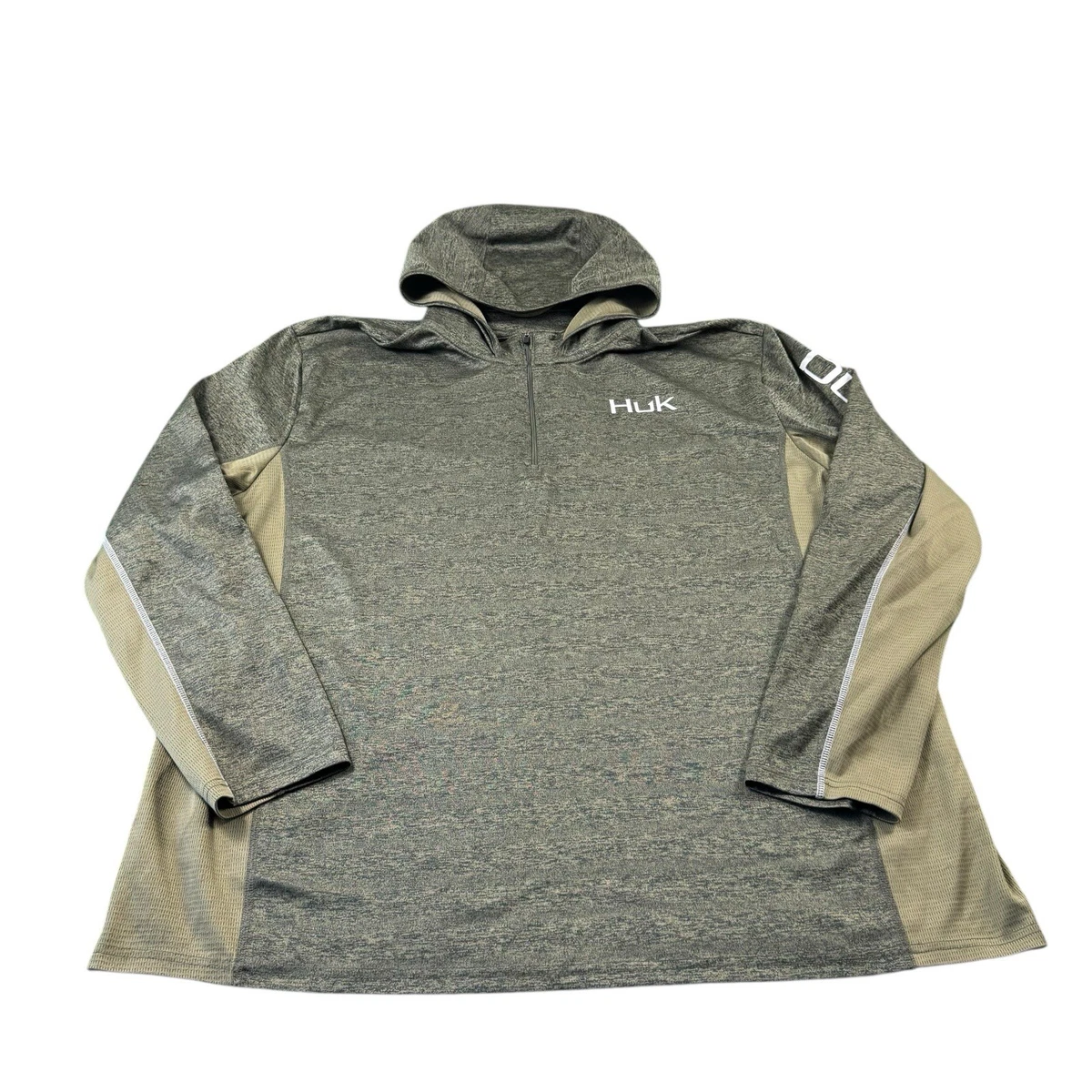 Sweat à Capuche Huk Performance Fishing – Homme, 3XL, Gris Camouflage