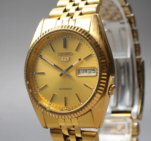 [Near MINT+++] SEIKO 5 7S26-0500 SNXJ94 Day Date 36mm 21J AT Men's Watch JAPAN