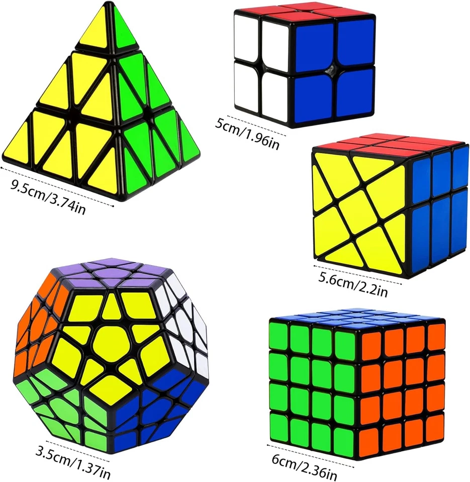 Speed Cube Set, Puzzle Cube, Magic 2x2 4x4 Pyraminx Pyramid Megaminx...  - Image 3 of 4