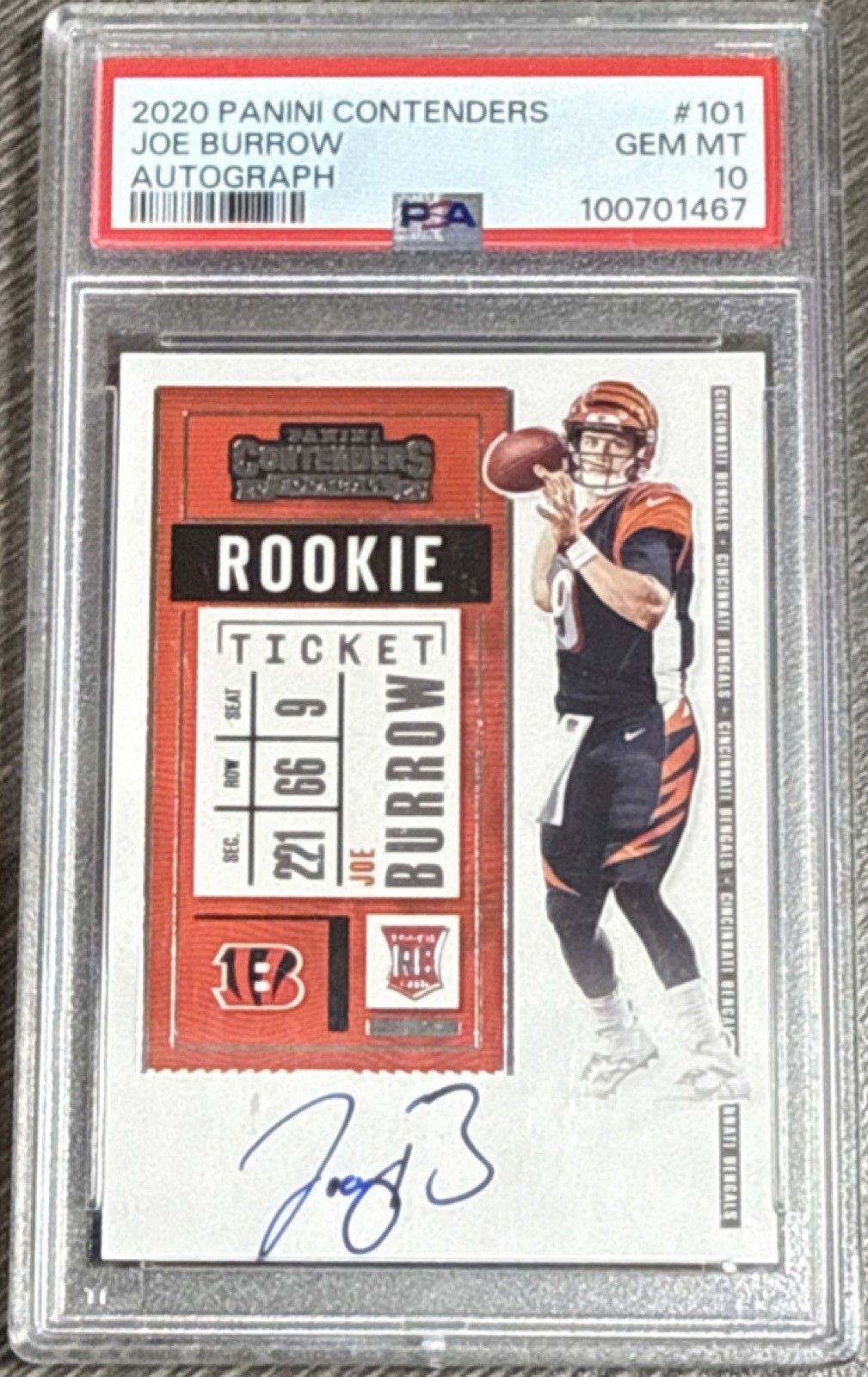 Joe Burrow Panini Contenders #101 Autograph