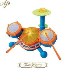 Interactive KidiBeats Kids Drum Set - 3 Drum Pads, 9 Melodies for Travel & Play
