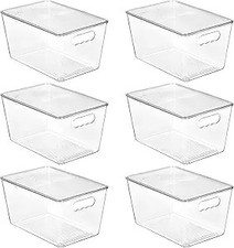 Vtopmart 6 Pack Clear Stackable Storage Bins with Lids, Large Plastic Containers
