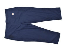 Carhartt Men's Blue Dungaree Fit Canvas Work Pants Size 44x30 Navy Blue Stained
