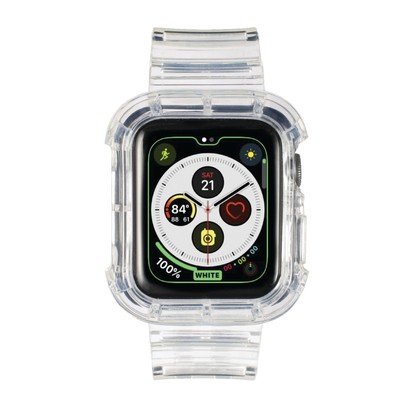 Insten Clear Watch Band with Bumper For 42mm 44mm Watch Series SE 6 5 4 3