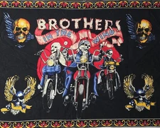 VTG David Mann Easy Riders Wall Tapestry Brothers In The Wind Skeleton Biker