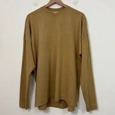 AYR Shirt Tan Long Sleeve Pullover Crewneck Casual Heavy Knit Cotton Mens Large