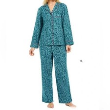 FLANNEL PAJAMA SET Charter Club Long Sleeve Holly Berries 2Pc Women's XL
