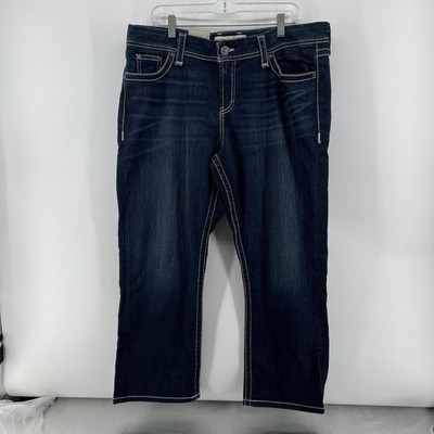 BKE Jeans Women 36 Harper Denim Curvy Fit Original Rise Crop Capri NWT Buckle