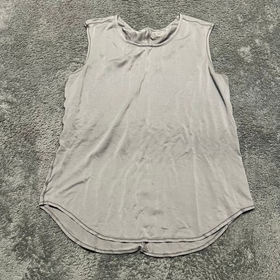 Athleta Shirt Womens Large Shanti Micro Stripe Tank Top Gray 218025