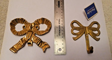 Vintage Bows Solid Brass Decorative Wall Hooks Hangers Set Of 2