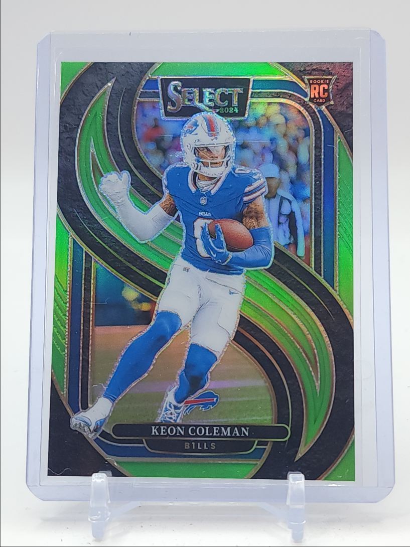 KEON COLEMAN 2024 SELECT PREMIER LEVEL ROOKIE NEON GREEN PRIZM RC /49 Q2323