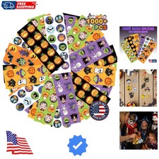 1000 Assorted Halloween Stickers for Kids, 100 Bulk Stickers Sheets, , Great...