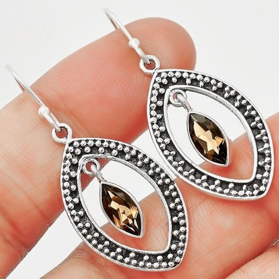 925 Silber Marquise Form Edelstein Ohrhänger | Boho Ohrhänger Schmuck DGE1083